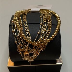 Set of 5 Gold Toned Bracelets